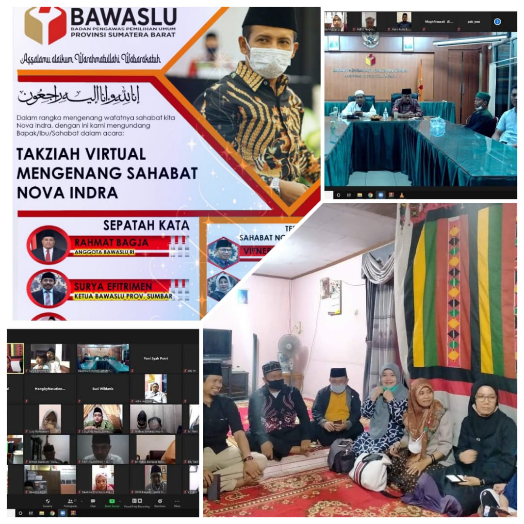 Mengenang Sahabat Nova Indra, Bawaslu Kota Solok Ikuti Takziah Virtual