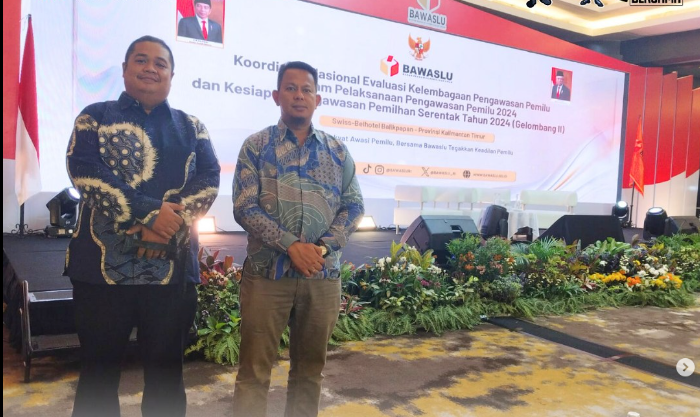 Komisioner Bawaslu Kota Solok dalam acara Rapat Koordinasi Nasional di Swissbell Hotel, Balikpapan, pada 12–15 Oktober 2024.