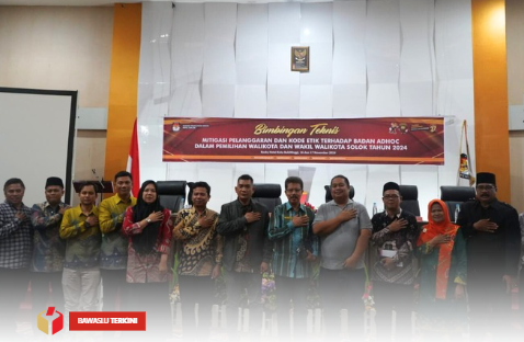 Bawaslu Kota Solok menghadiri kegiatan Bimbingan Teknis Mitigasi Pelanggaran Kode Etik Terhadap Badan Adhoc dalam Pemilihan Walikota dan Wakil Walikota dan Wakil Walikota Solok Tahun 2024 yang diselenggarakan oleh KPU Kota Solok di Rocky Hotel Bukittinggi (16-17/11).