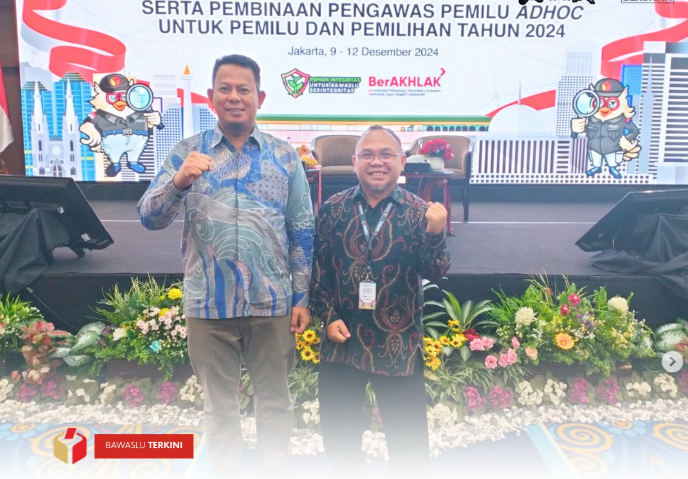 Bawaslu Kota Solok hadiri rapat koordinasi evaluasi pembentukan serta pembinaan pengawas pemilu adhoc untuk Pemilu dan Pemilihan Tahun 2024 yang diselenggarakan di Golden Boutique Hotel Kemayoran, Jakarta, Senin (09-12/12/24).