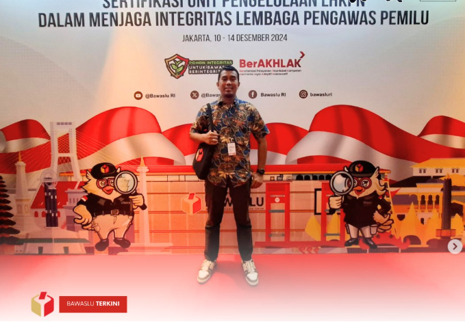 Bawaslu Kota Solok mengikuti kegiatan sertifikasi unit pengelolaan Laporan Harta Kekayaan Pejabat Negara (LHKPN) di Jakarta, (10-14/12/2024).