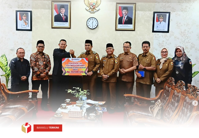Badan Pengawas Pemilihan Umum (Bawaslu) Kota Solok secara resmi mengembalikan sisa anggaran hibah Pemilihan Serentak Kota Solok Tahun 2024 kepada Pemerintah Daerah Kota Solok.