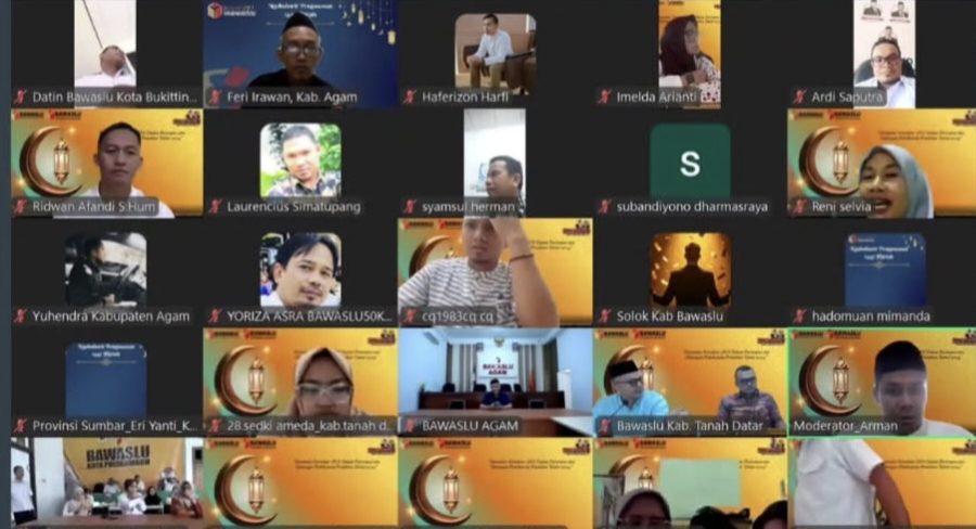 Bawaslu Kota Solok Ikuti Ngabuburit Pengawasan Kabupaten/Kota secara Daring 25 Februari 2026