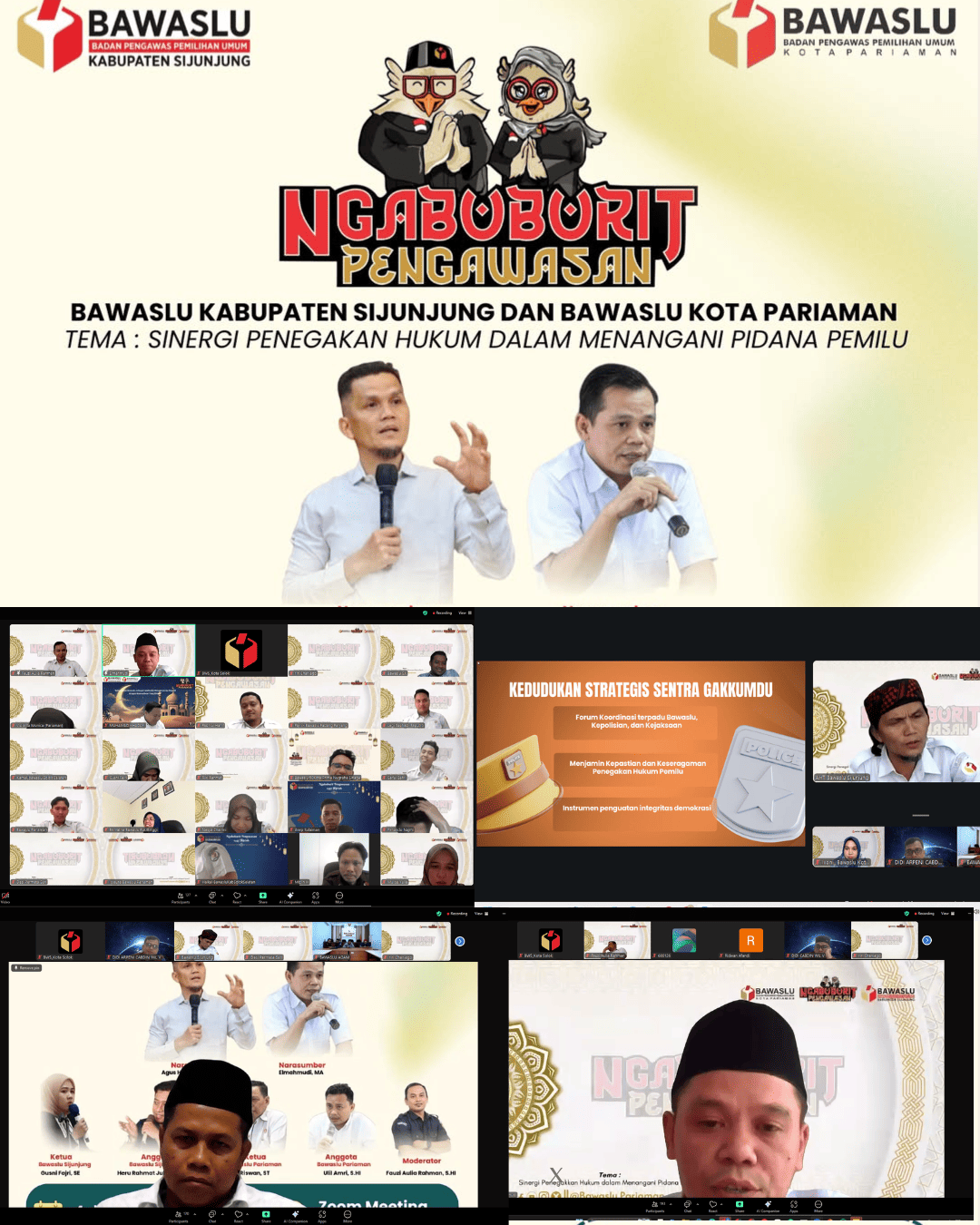 Bawaslu Kota Solok kembali berpartisipasi dalam Program Ngabuburit Pengawasan yang digelar secara daring pada Rabu, 4 Maret 2026