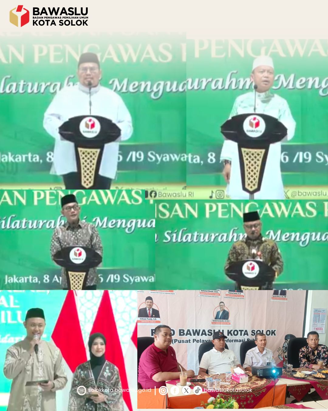 Bawaslu Kota Solok menghadiri kegiatan Halal Bihalal Keluarga Besar Bawaslu Republik Indonesia (8/4/2026)