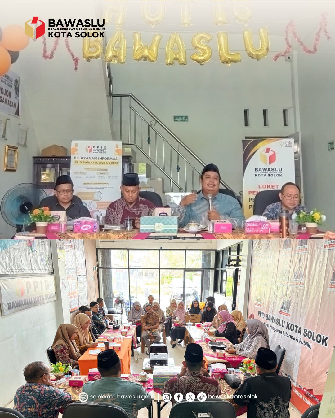 Bawaslu Kota Solok menggelar rapat evaluasi pelaksanaan pengawasan Pemutakhiran Data Pemilih Berkelanjutan (PDPB) pasca Triwulan I Tahun 2026 pada Kamis, 9 April 2026