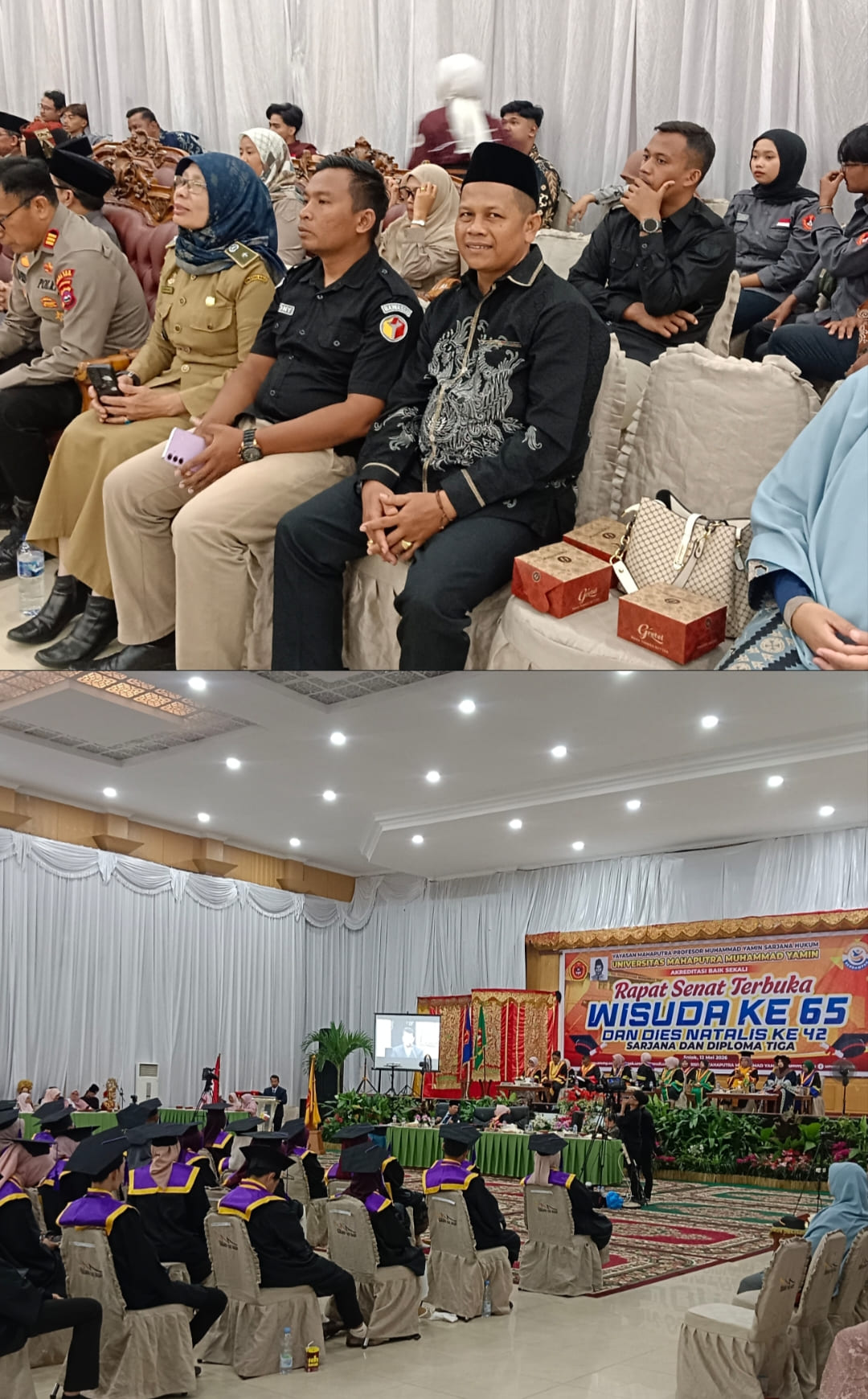 Ilham Eka Putra hadiri Rapat Senat Terbuka Wisuda ke-65 dan Dies Natalis ke-42 Sarjana dan Diploma III Universitas Mahaputra Muhammad Yamin