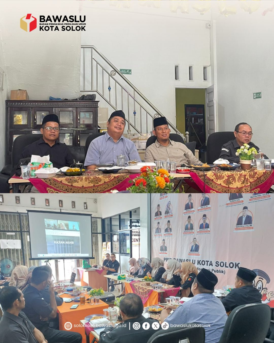 Bawaslu Kota Solok menggelar kegiatan Rapat di Kantor Penanganan Pelanggaran Pemilu dengan tema “Penyusunan Kajian Akhir Dugaan Pelanggaran Pemilu” pada Selasa, 5 Mei 2026