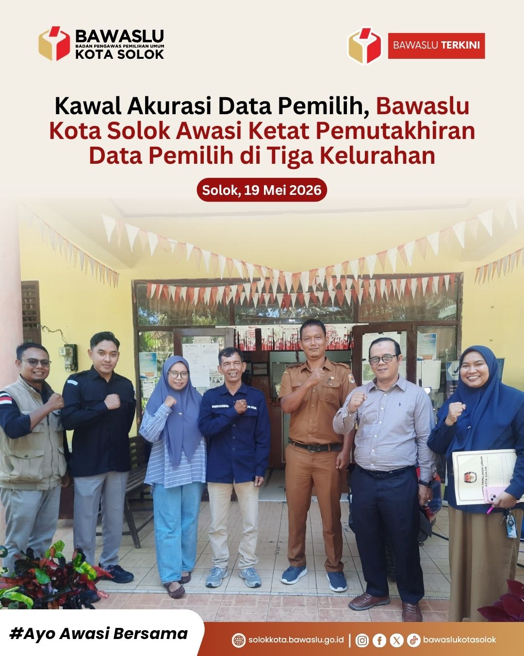 jajaran pengawas pemilu melakukan pengawasan melekat terhadap koordinasi yang dilakukan KPU Kota Solok ke sejumlah kelurahan di Kota Solok