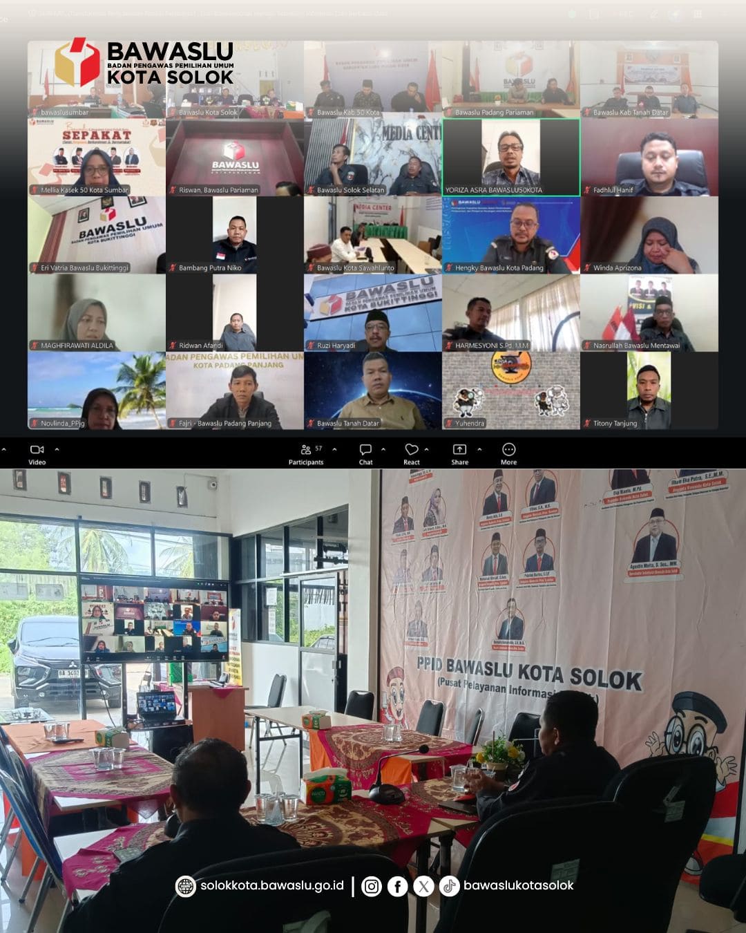 Bawaslu Kota Solok mengikuti kegiatan SEPAKAT dengan tema “Transformasi Pengawasan Pemilu Partisipatif: Dari Konvensional Menuju Teknologi Informasi dan Berbasis Komunitas.”15/06/26