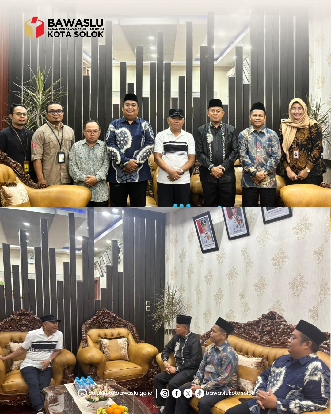 Konsolidasi Demokrasi Bawaslu Kota Solok bersama H. Suryadi Nurdal, SH di ruang kerja Wakil Wali Kota pada Jumat (5/6/2026)