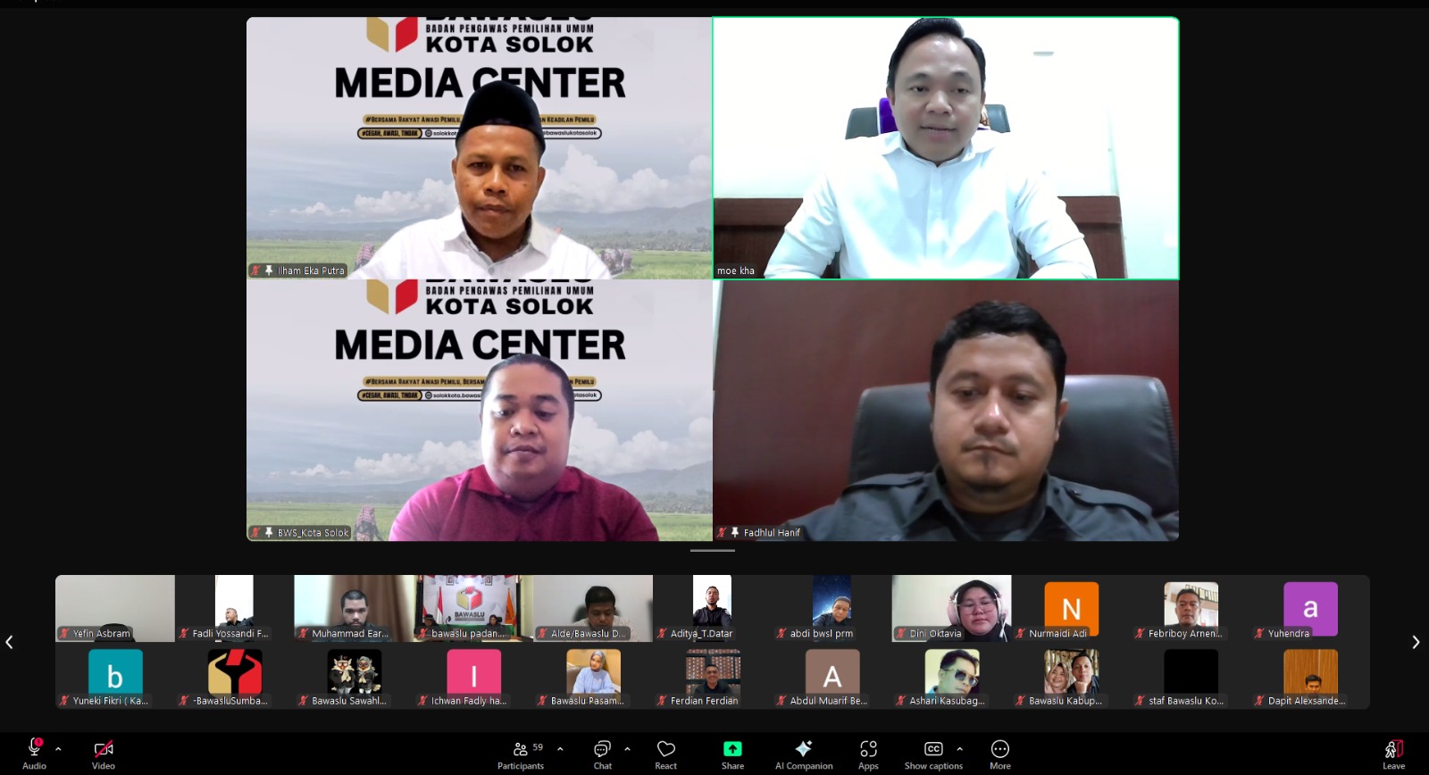 Pimpinan Bawaslu Kota Solok mengikuti kegiatan Koordinasi Hasil Pengawasan Pencocokan dan Penelitian (Coklit) serta Uji Petik Pemutakhiran Data Pemilih Berkelanjutan (PDPB) (2/6/2026)