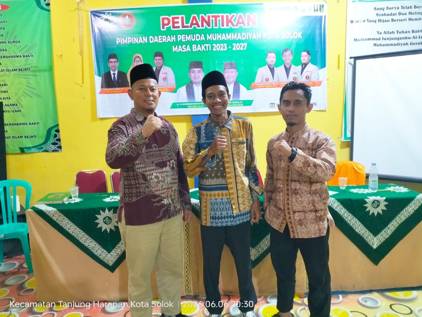 Ketua Bawaslu Kota Solok hadiri langsung pelantikan pengurus Pimpinan Daerah Pemuda Muhammadiyah (PDPM) Kota Solok periode 2023–2027 di Kompleks Muhammadiyah Pandan, Kota Solok, Sabtu (6/6/2026)