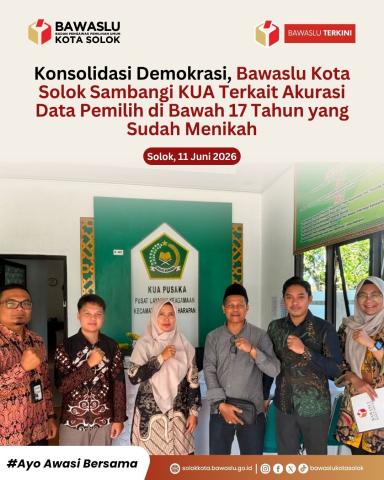 Bawaslu Kota Solok lakukan koordinasi dengan Kantor Urusan Agama (KUA) di seluruh wilayah Kota Solok pada Kamis (11/6)