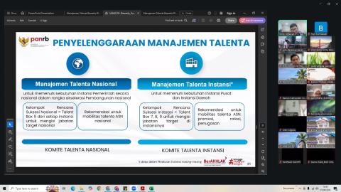 Bawaslu Kota Solok menghadiri kegiatan Sosialisasi Manajemen Talenta bagi ASN di Lingkungan Bawaslu se-Sumatera Barat yang dilaksanakan secara daring melalui Zoom Meeting, Selasa (1/9).