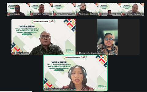 Bawaslu Kota Solok mengikuti Workshop Tugas Pokok Fungsi Jabatan Analis Kebijakan untuk ASN di Lingkungan Bawaslu, Kamis (22/10/2026).