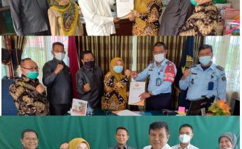 Bawaslu Kota Solok Tandatangani MoU dengan Kepala SMA Muhammadiyah, Kepala Lapas Kelas II B Solok dan Pemimpin Kantor Cabang Solok PT. BNI (Persero) Tbk