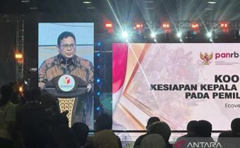Bawaslu RI menggelar rapat Koordinasi Nasional Kesiapan Kepala Daerah Menjaga Netralitas ASN pada Pemilihan Serentak Tahun 2024, Selasa (17/9) di Ecovention Hall Ancol, Jakarta.