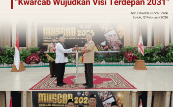 Bawaslu Kota Solok menghadiri pembukaan Musyawarah Cabang (Muscab) Gerakan Pramuka Kwartir Cabang (Kwarcab) Kota Solok Tahun 2026 yang dilaksanakan di Gedung Kubung Tigo Baleh, Kamis (12/2/2026)