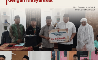Bawaslu Kota Solok ikuti Safari Ramadhan bersama Pemerintah Kota Solok dan berbagai unsur daerah dengan mengunjungi masjid-masjid di wilayah Kota Solok