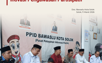 "Kolaborasi Demokrasi", Bawaslu Kota Solok menggelar pertemuan strategis bersama pengurus Saka Adhyasta Pemilu Kota Solok, Rabu (11/3/2026).