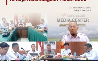 Bawaslu Kota Solok menghadiri Rapat Dalam Kantor (RDK) yang diselenggarakan oleh Bawaslu Provinsi Sumatera Barat secara daring pada Rabu (15/4/2026)