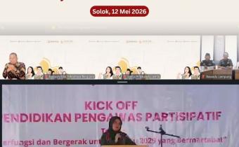 Kick Off Pendidikan Pengawasan Partisipatif dengan tema “Berfungsi dan Bergerak untuk Pemilu 2029 yang Bermartabat” pada Selasa (12/5/2026).