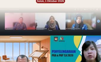 Bawaslu Kota Solok mengikuti Rapat Pengisian Jabatan Fungsional yang diselenggarakan oleh Badan Pengawas Pemilihan Umum (Bawaslu) Republik Indonesia secara daring melalui Zoom Meeting, Kamis (1/10).